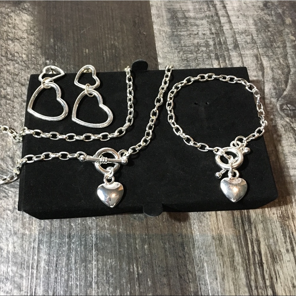 Fashion Jewelry Heart Rope Chain There Piece Set